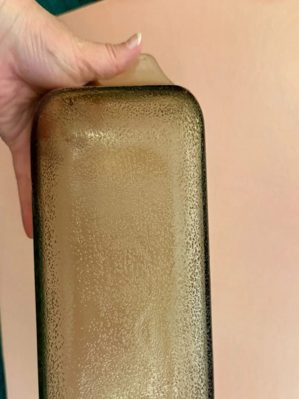 Vintage Corning Ware Smoked Brown Glass Loaf Pan Gold Floral Retro Bakeware